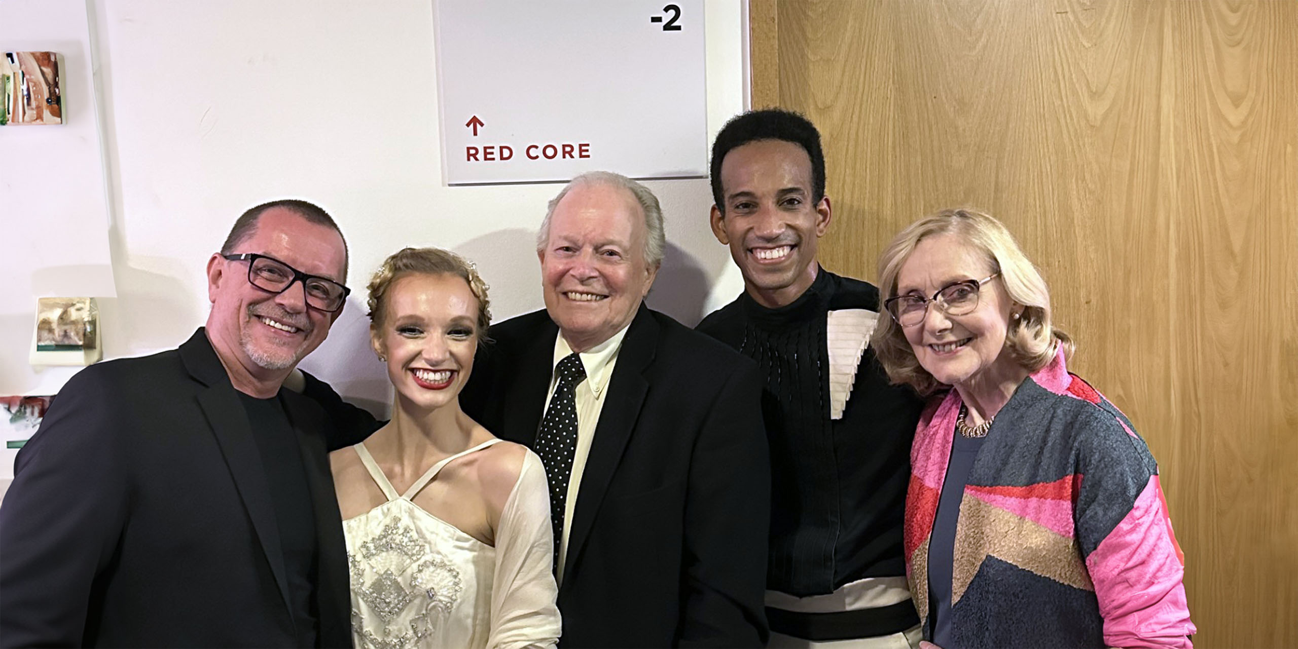 Iain Webb, Jennifer Hackbarth, Sir Anthony Dowell, Ricardo Rhodes, and Margaret Barbieri
